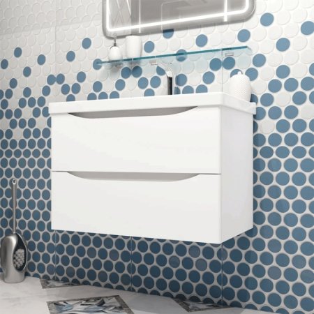 Тумба под раковину Opadiris Элеганс 80 Z0000014969 подвесная Белая матовая 