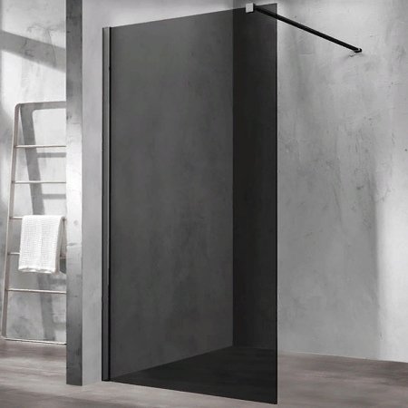 Душевая перегородка Vincea Walk-In 120 VSW-1H120CGB профиль Черный матовый стекло тонированное 