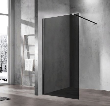 Душевая перегородка Vincea Walk-In 120 VSW-1H120CGB профиль Черный матовый стекло тонированное 
