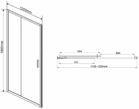 Душевая дверь Vincea Garda VDS-1G120CHB 120 профиль Черный стекло шиншилла 