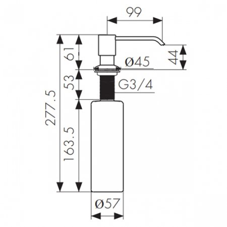 Дозатор для моющего средства Kaiser KH-3002 Черный мрамор 