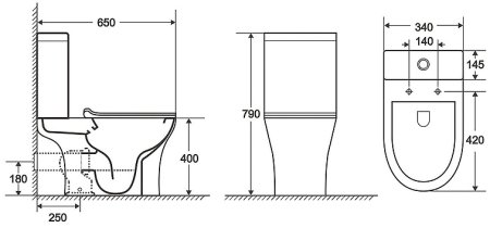 Унитаз компакт Azario Fretta Round AZ-7121 с бачком и сиденьем Микролифт 