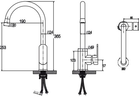 Смеситель для кухни Kaiser Sonat 34144 Хром 