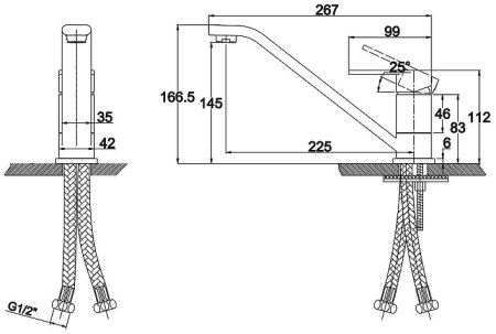 Смеситель для кухни Kaiser Sonat 34033-1 Песочный мрамор 