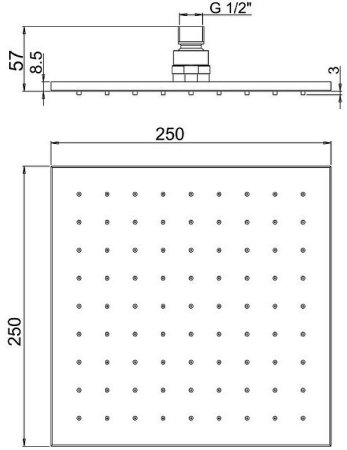 Верхний душ Paini 50PJ759QQ25 Золото матовое 