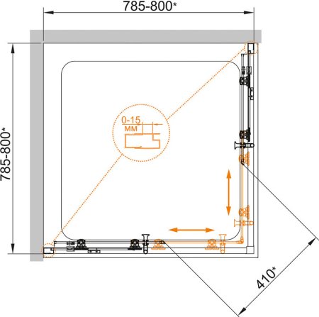 Душевой уголок Cezares Eco O-A-2-80-P-Cr стекло punto 