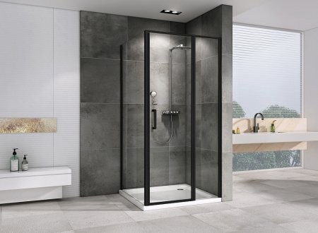 Душевой уголок Abber Sonnenstrand 100x85 AG04100BS-S85B профиль Черный стекло прозрачное 