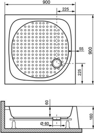 Поддон для душа RGW Lux TN-Z 90x90x16 