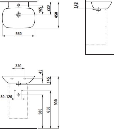 Раковина Laufen Ino 8.1030.2.000.104.1 56 см 