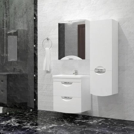 Тумба под раковину Style Line Жасмин 2 50 Люкс Plus ЛС-000010039 подвесная Белый глянец 