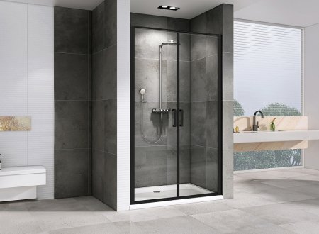 Душевая дверь Abber Sonnenstrand 100 AG04100BC профиль Черный стекло прозрачное 