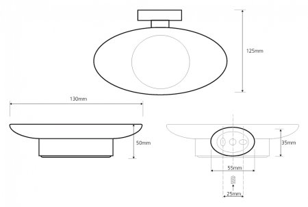Мыльница Bemeta Oval 118408021 