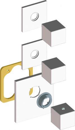 Термостат Bossini Cube 2 Outlets LP Z032203 для ванны с душем, хром 