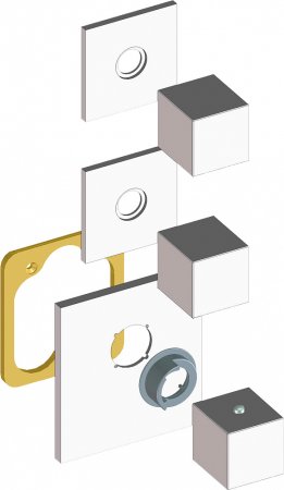 Термостат Bossini Cube 2 Outlets LP Z032203 для ванны с душем, хром 