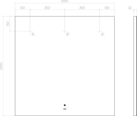 Зеркало VIGO Quadro z.QUA.100.Classic, 100 см 