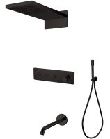 Душевая система Boheme Fusion 130-2-B Черная матовая