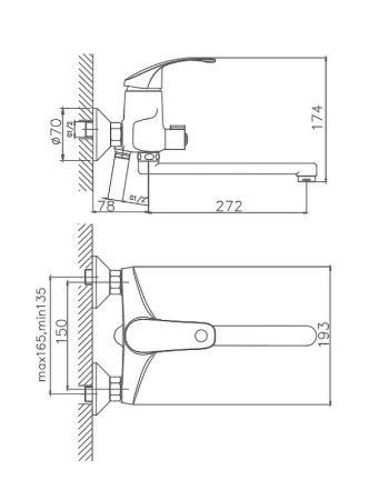 Смеситель для ванны HAIBA CRON CN2221 