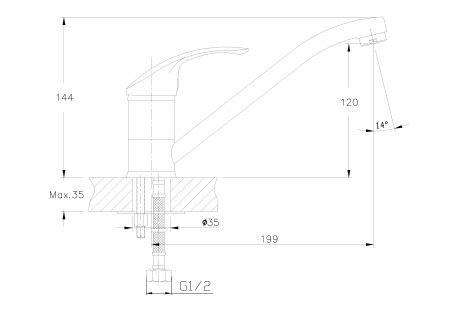 Смеситель для кухни HAIBA HB4836-K 