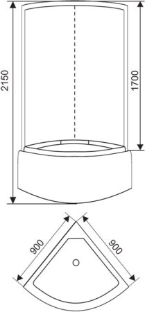Душевая кабина Arcus S-22G тонированное стекло 