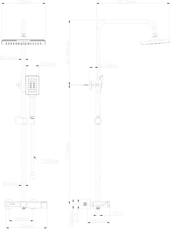 Душевая система WONZON & WOGHAND, Белый матовый (WW-AE33110-MW) 