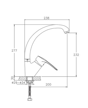 Смеситель однорычажный для кухни HAIBA CRON CN77318-BC 