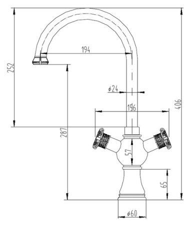 Смеситель для кухонной мойки Zorg Antic A 2004K-BR 