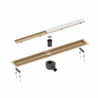 Душевой лоток (двухсторонняя решетка) TIMO Drain System DS230209/17, матовое золото