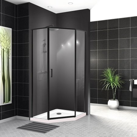 Душевой уголок BelBagno Uno 90х90 UNO-195-P-1-90-C-NERO профиль Черный матовый стекло прозрачное 
