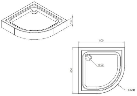 Акриловый поддон для душа AM.PM Gem 80x80 Белый 
