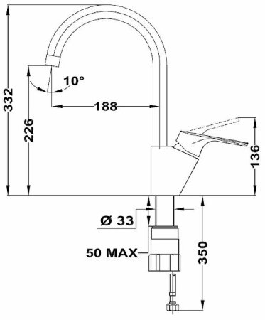 Смеситель для кухни Teka Alcudia 469956210 Хром 