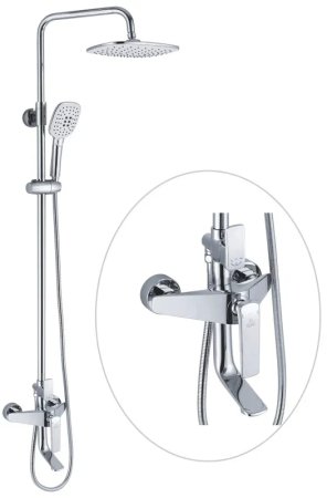 Душевая система Rose R1336, белый/хром 