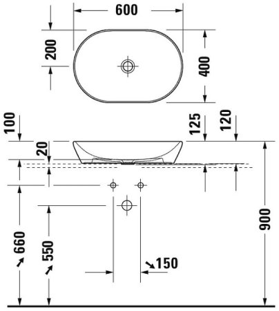 Раковина-чаша Duravit D-Neo 60 2372600070 Белая 
