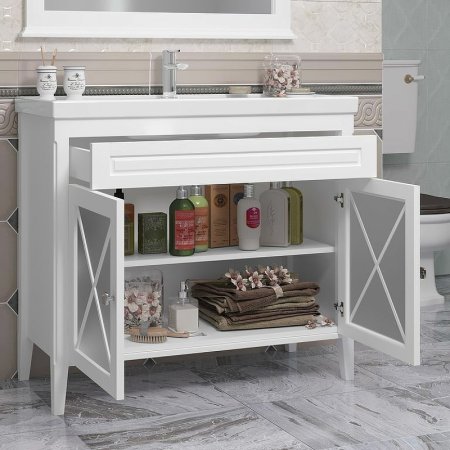 Тумба под раковину Opadiris Палермо 100 00-00006722 Белая матовая 