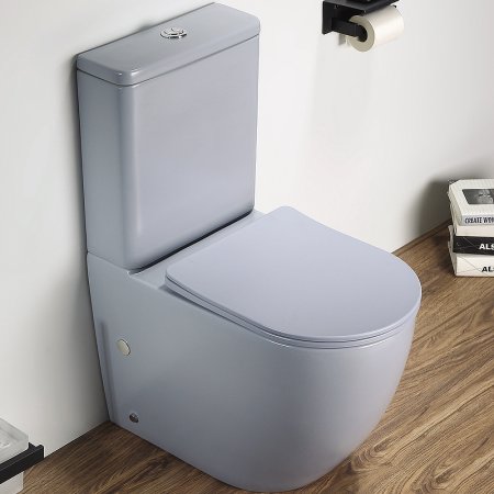 Унитаз компакт CeramaLux 2166XMHL Голубой матовый с бачком и сиденьем Микролифт 