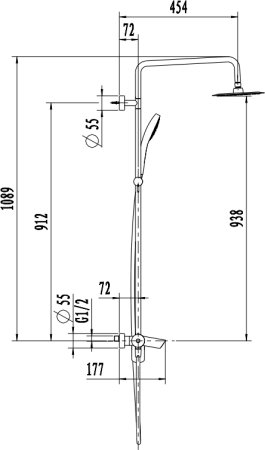 Душевая стойка Villeroy & Boch Embrace TVS1082000561 