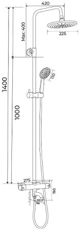 Душевая система WesnaArt Dusha DUS08-302 с термостатом Хром 