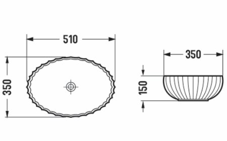 Раковина-чаша CeramaLux 51 GL49 Прозрачная 