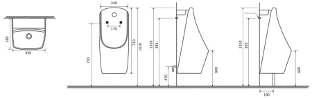 Писсуар CeramaLux X577p подвесной 