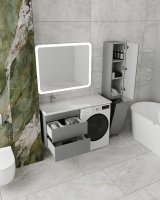 Тумба подвесная STYLE LINE "Даллас 120" Люкс Плюс серая с раковиной ESTETUS Даллас 1200*480 левый