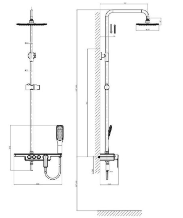 Душевая система D&K Kunste DA1443713B13 хром 