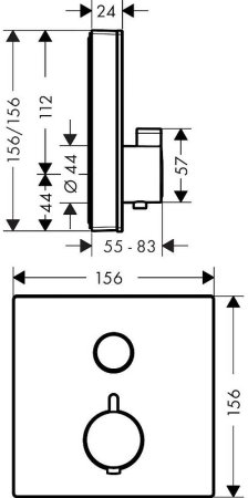 Смеситель для душа Hansgrohe ShowerSelect 15737600 с термостатом Черный Хром 
