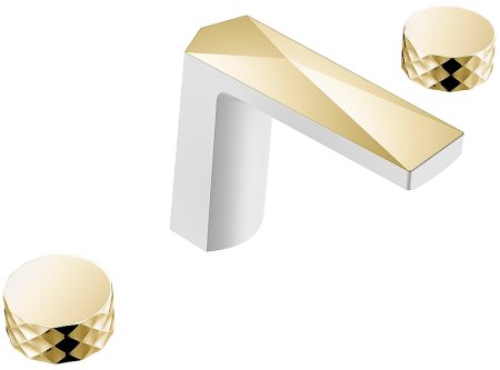 Смеситель для раковины Boheme Venturo 150-WG-DIAMOND Белый Золото 