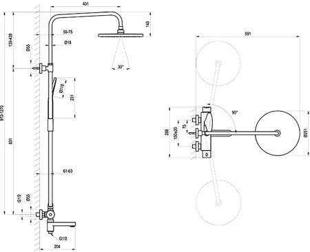 Душевая система Ravak DS X07P642 Хром 