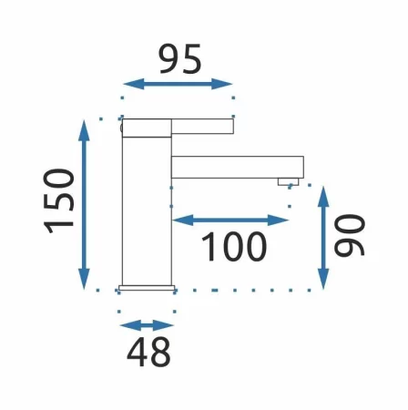 Смеситель для раковины без донного клапана Rea Polo REA-B9977 