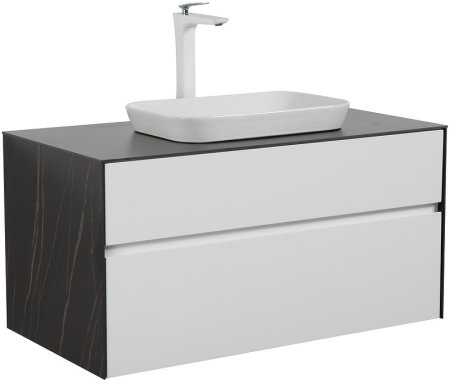 Тумба с раковиной Black&White Universe U907.1000-1 100 907U1000-1 подвесная White matt Lauren gold 