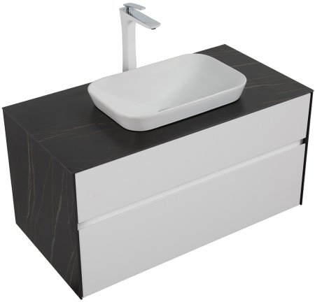 Тумба с раковиной Black&White Universe U907.1000-1 100 907U1000-1 подвесная White matt Lauren gold 