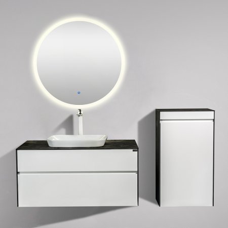 Тумба с раковиной Black&White Universe U907.1000-1 100 907U1000-1 подвесная White matt Lauren gold 