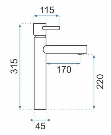 Смеситель для раковины без донного клапана Rea Tess REA-B5660 