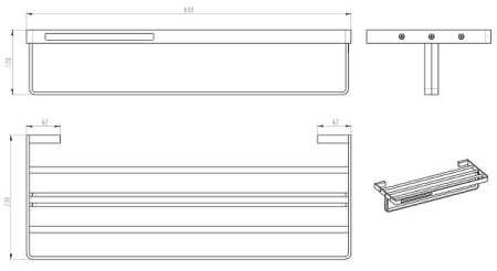 Полка для полотенец Boheme Q 10947-B Черная 