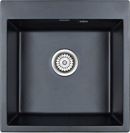 Мойка кухонная Paulmark Praktisch PM105152-BLM 51х52см, черный металлик 